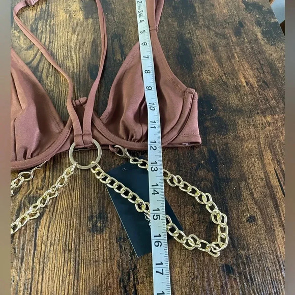 FashionNova Chocolate Brown Chain Top - Picture 6 of 9